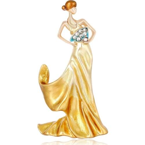 The new cross-border popular fashion personality hostess set auger drip brooch joker character lady corsage pin