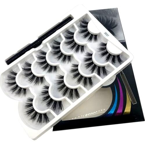New 8-25mm eyelashes set No glue Fluffy Natural long 3D Eye Lashes Sticky Eyeliner Mascara Set Self-adhesive Eyelash Extension