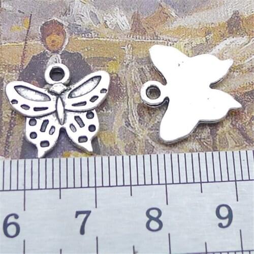 BULK 30pcs Zinc Alloy Metal Butterfly Animal Charms Pendant DIY Jewelry for Girls 15*16mm 1g