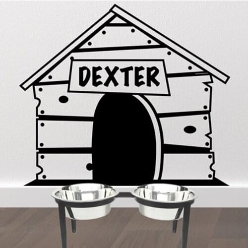 Personalized Dog House Wall Decal, Custom Pet Name Wall Sticker for pampered pooches Removable Vinyl Murals Home Decor 3669