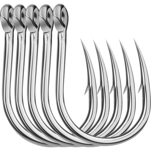 Size: 1/O-13/O Sea Fishing Hooks Fishhook Fly Jig Barbed Big Circle Carp Hook High Carbon Steel Bass Catfish Fish Hook Tackle