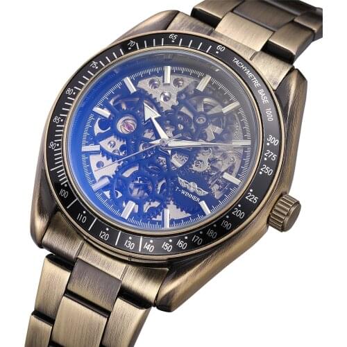 Top Luxury Brand New WINNER Mechanical Watch Mens Automatic Self wind Wristwatch Stainless Steel Skeleton Clock Male Steampunk