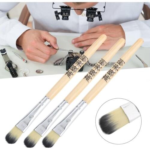 3pcs Watch Cleaning Brush Watch Small Parts Watch Movement Glass Fiber/Brass/Steel Brush Cleaning Brush Watch Part Repair Tool