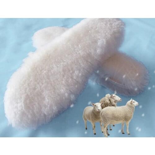 100% Australian Natural sheepskin pure wool Insoles Cashmere Thermal Snow Boots Shoe Pad Real Fur Adult kids Shoes Warm Oversize