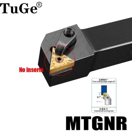 Lathe Tools MTGNR1616H16 MTGNR2020K16 MTGNR2525M16 External Lathe Turning Tool Holder Cutting Angle 91° No with Triangle Inserts