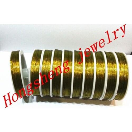0.45MM Thickness gold color 10Rolls/lot Stainless Steel Tiger Tail Wire For Chunky Necklace ( 10m/rolls )