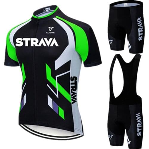 STRAVA Bike Team Cycling Jersey Bib Sets Men 2021 Mountain Bike Clothing Suit Racing Sport Bicycle Wear Clothes Ropa Ciclismo