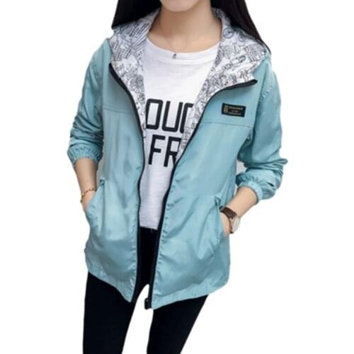 Zipper Short Hoodie Jacket Two-Sided Bomber Student Big Size Sexy Print Elastic Force Coat 2019 Top Autumn/Spring Fashion Blaze