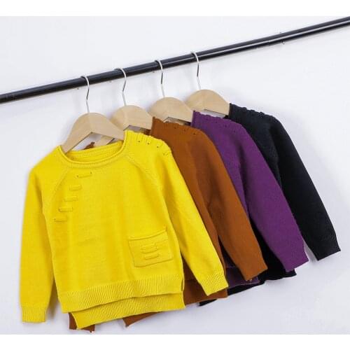Knitted Kid Winter Autumn T-shirts Clothes Children Pullover Sweaters for Baby Girls Boy long sleeve Solid sweater Warm Clothing