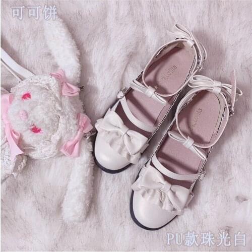 College Sweet Girls Cosplay Kawaii Tea Party Japanese Cute Anime Lolita Shoes Women Jk Shoe Feminine Flats Low Heel Big Size 41