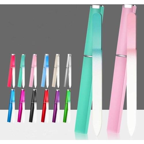 1PC Colored Crystal Glass Nail File Polished Manicure Tools Sandblasted Glass Nail File Set Available On Both Sides