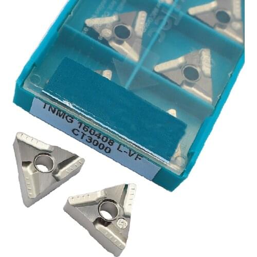 10PCS TNMG160408 L CT3000 Carbide insert Lathe cutter Tools External Turning Tool Cermet turning insert for steel VF ct3000