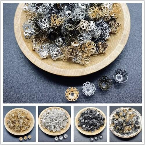 100pcs Gold/Gun Black Metal Jewelry Accessories Beads For Jewelry Makeing DIY Bracelet necklace (Size About 6-8mm)