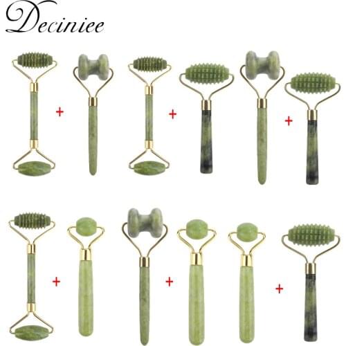 2pcs Xiuyu Jade Roller Set Tools for Anti-aging Slimming Firming Rejuvenate Remove Wrinkles Eye Puffiness Facial Ridged Roller