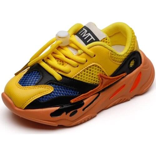 2021 Kids Shoes For Boys Lace-Up Mesh Sneakers Children School Sport Trainers Baby Toddler Little Kids Casual Brand Shoes Girls