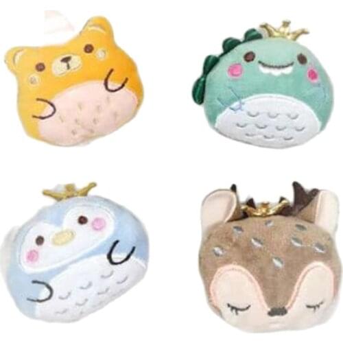 5pcs/lot Cute Cartoon Plush Patches DIY Cotton-filled Deer/Penguin/Dinosaur/Bear Appliques Accessories Hair Clothing Decorations