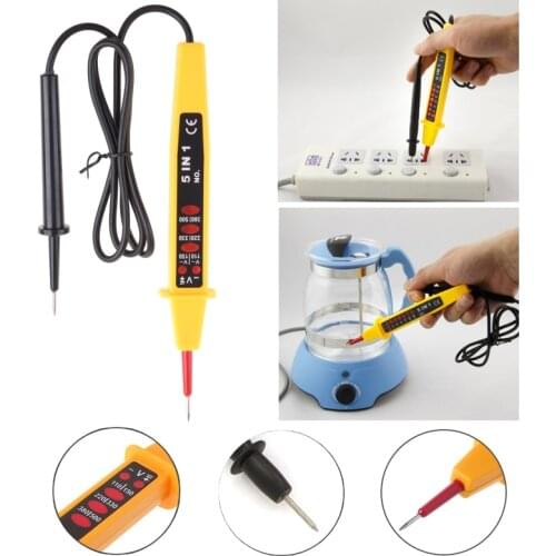 18.5cm 5 In 1 Tester Voltage AC DC 0-500V Auto Electrical Pen Detector Test Pencil