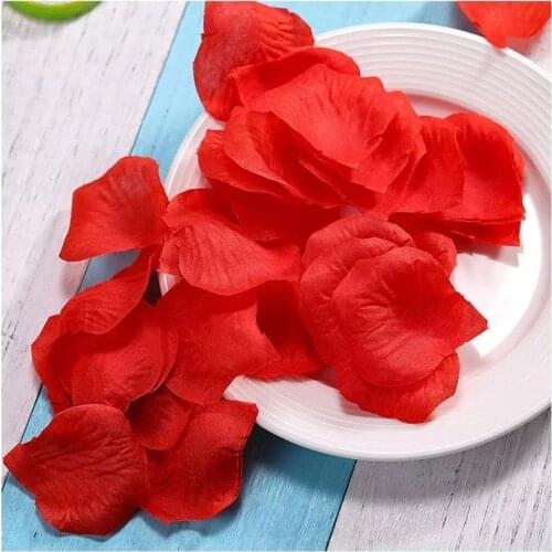 500PCS/Lot 5*5CM Silk Rose Petal For Wedding Decoration Artificial Rose Flower For Romantic Wedding Event Parties Walkway Carpet