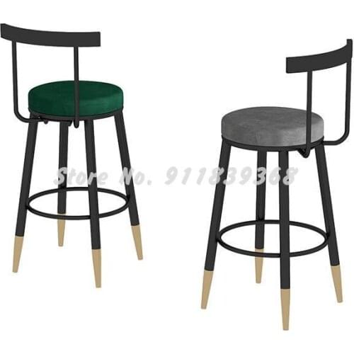 Bar Stool, High Footstool, Northern Europe Bar Chair, Iron Chair, Light Luxury Home Back, High Bar Chair, Bar Stool, Front Desk