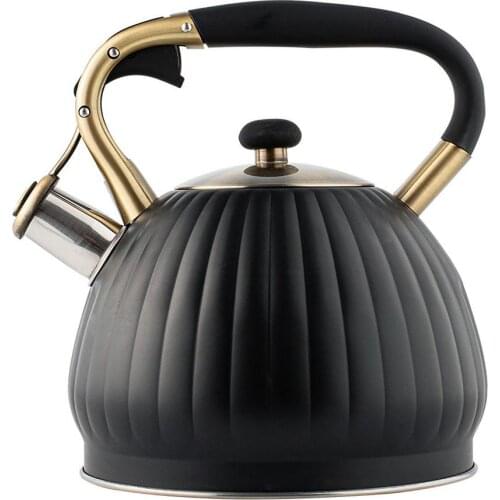 3.5L Pumpkin Shape Food Grade Stainless Steel Tea Kettle Whistling Tea Pot With Anti-scalding Handle For Gas Induction Cooker