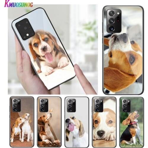 Bright Black Cover Cute Beagle dog for Samsung S20 Ultra Plus A91 A81 A71 A51 A41 A31 A21 A21S A11 5G Phone Case