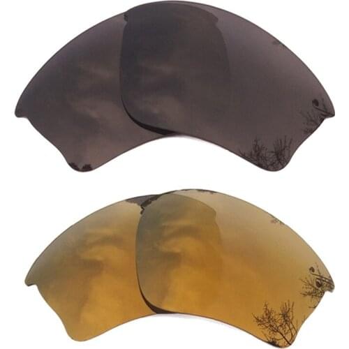 Black & Bronze Gold Mirrored Polarized Replacement Lenses for Half Jacket XLJ Frame 100% UVA & UVB
