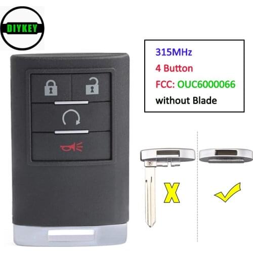 DIYKEY 315MHz FCC: OUC600066 Remote Keyless 4 Button Remote Key Fob for Cadillac CTS DTS STS SRX Escalade ESV EXT SRX Silverado