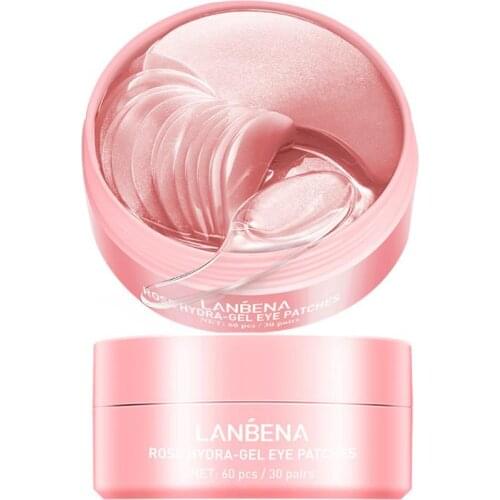 LANBENA Rose Hydra Gel Eye Mask Crystal Collagen Deeply Moisturizes Nourish Brighten Skin Care Sticker Korean Cosmetics 60PCS