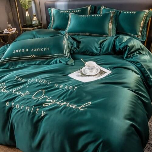 Chic Home Hotel Brief Style Silky Soft Egyptian Cotton Bedroom Duvet Cover Bedding Set Bed sheet Pillowcase Queen King size 4Pcs