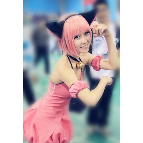 Tokyo Mew Mew Ichigo Momomiya Cosplay Costume with gloves and hair accessory