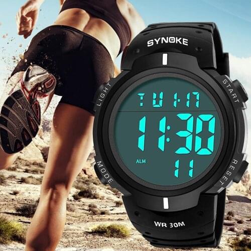 SYNOKE Luxury Brand Mens Sports Watches Dive LED Digital Military Watch Men Fashion Casual Electronics Wristwatches Male Clock