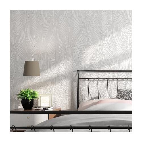 PAYSOTA 3D Banana Leaves Nordic Wallpaper Simple Modern Home Living Room Bedroom White Wall Paper Solid Color
