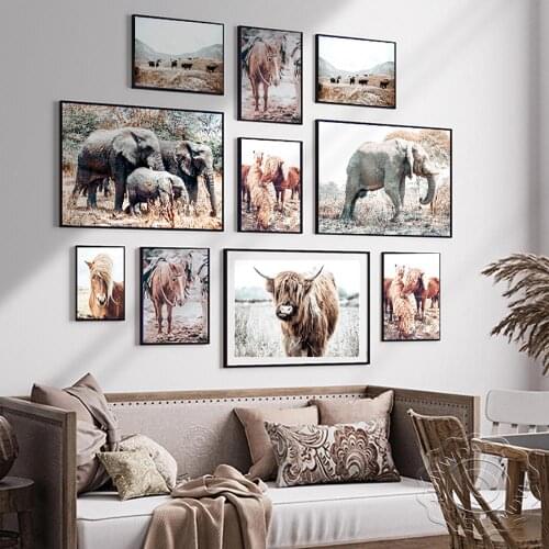 Animal Wall Art Elephant Horse Posters and Prints Modern Canvas Painting Wall Pictures For Living Room Corridor Home Decoration