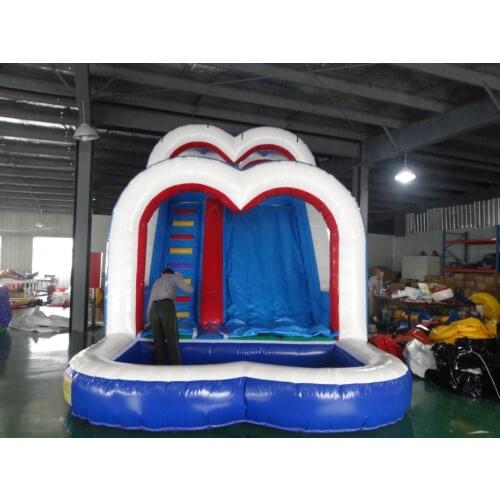 Latest design Inflatable Water Slide with Pool outdoor PVC Material Inflatable water slide with love
