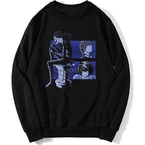 Novelty Death Note Shinigami Ryuk hoodie Japanese Manga Light Yagami L Hoodie Men Fleece Sweatshirt Unisex Hoodies Sweater