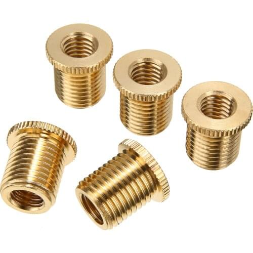 New Arrival 5pcs M8x1.25 Aluminum Alloy Gear Shift Knob Thread Adapter Nuts Inserts for M12x1.25 Gear Shift Knob