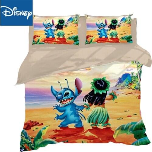 Comforter bedding set queen size quilt covers for kids single bedspread bedclothes 3pcs childrens Christmas gift stitch cartoon