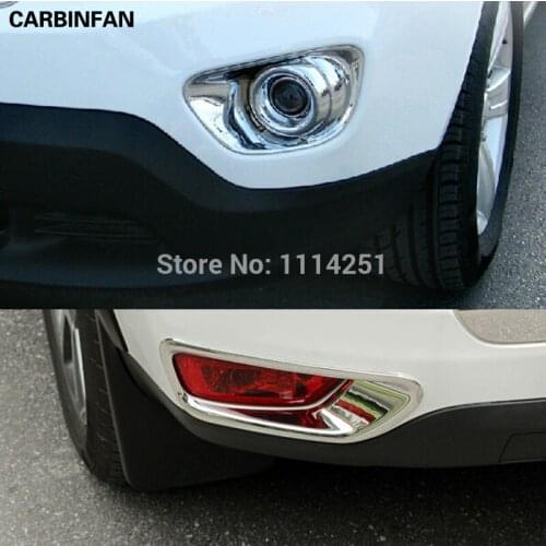 ABS Front + Rear chrome Fog Light Trim Lamp Cover Trim 4Pcs/Set For Jeep Compass 2011 2012 2013
