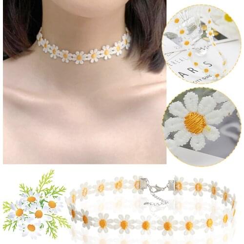 Hand-Woven Chrysanthemum Flower Necklaces Women Torques Neck Chain Gift Choker For Lady Jewelry Collares Mujer Collier Femme