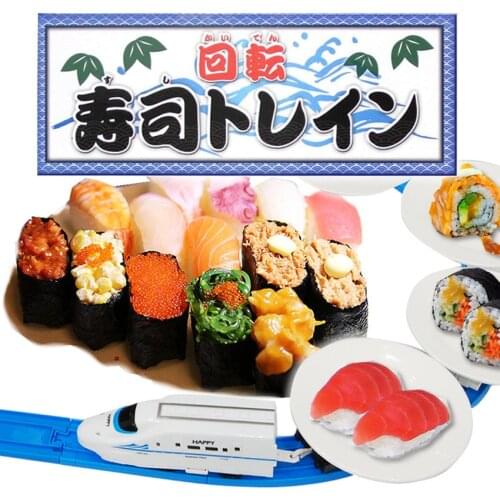 Sushi Train Household Mini Conveyor Belt Track Electric Car Sushi Plate Rotating Table Handmade DIY Splicing Toys