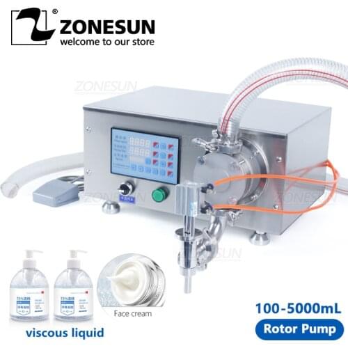 ZONESUN ZS-RPYT900 Semi-Automatic Rotor Pump Cream Filling Machine Gel Laundry Detergent Hand Sanitizer Liquid Bottle Filler