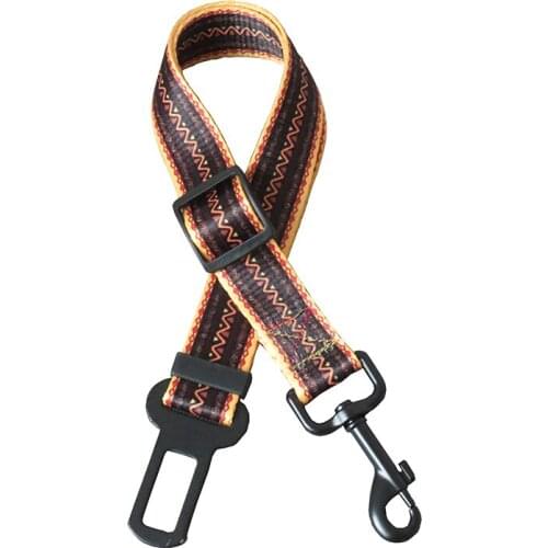 Dog Collar Leads Leash Car Printed Black Buckles Ring Safety Seat Belt Straps For Small Medium Pet Products Accessories