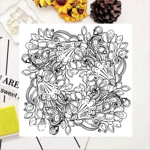 14*14CM Flowers Vines Transparent Clear Stamps / Silicone Seals Roller Stamp For DIY Scrapbooking Photo Album/Card Making