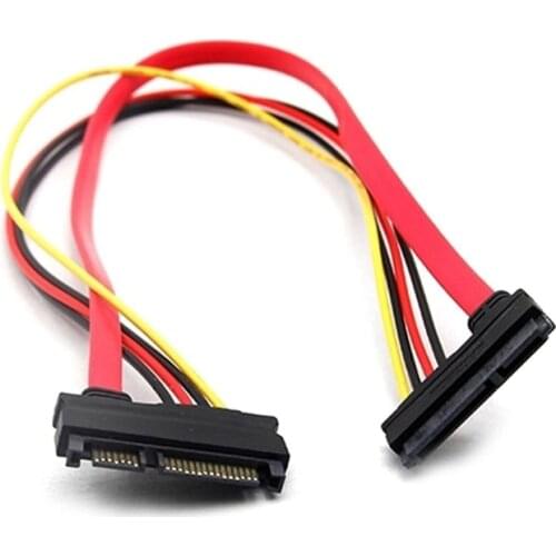 SATA 22 Pin Male To Female Sata Extension Cable SATA 3 III 22 Pin Male to Female 7+15 Pin SATA Data Power Combo Extension Cable