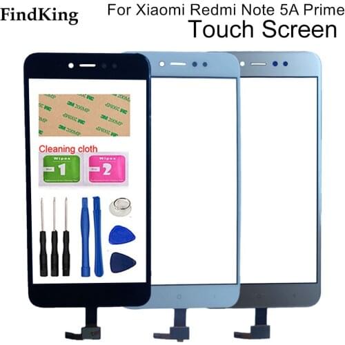 For Xiaomi Redmi Note 5A Prime Touch Screen Glass Digitizer For Xiaomi Y1 Panel Front Glass Sensor 5.5'' Mobile Tools Adhesive