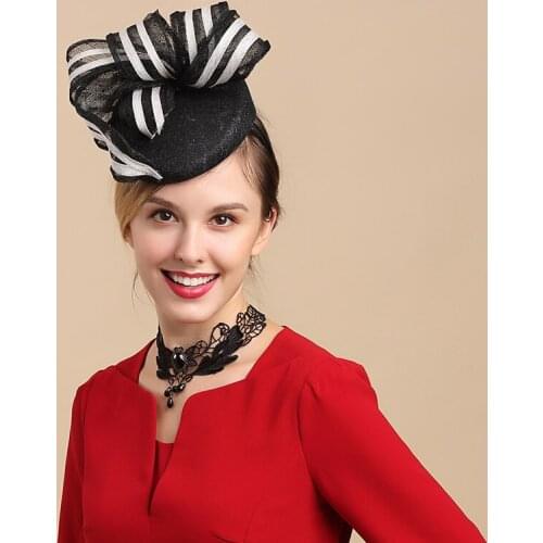 Fedoras Hat Female Royal Ascot British Retro Cap Wedding Garment Photography Show Hats Banquet Festival Aristocratic Caps H6606