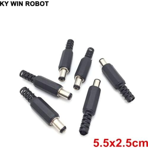 10PCS/LOT DC Power Plug 5.5*2.5MM 9mm Short DC005 Charge Male Connector 5.5x2.5mm Free shipping