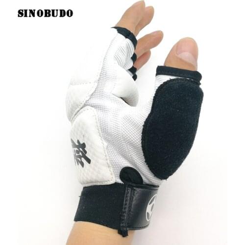 SINOBUDO Kyokushin Karate Fighting Hand Protector Kyokushinkai Karate Gloves PU Leather Martial Sports Fitness Boxing Gloves