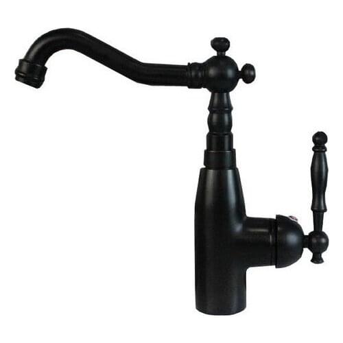 Kitchen Wet Bar Bathroom Vessel Sink Faucet Black Oil Rubbed Bronze One Handle Swivel Spout Mixer Tap Single Hole msf074