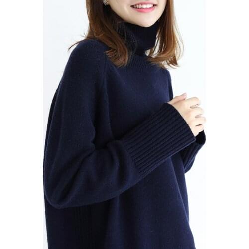 2019 autumn and winter cashmere sweater female high collar short sweater lazy loose hood knit bottoming shirt high-end custom